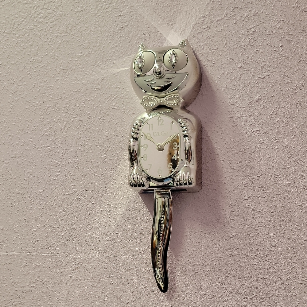 Jeweled Millennium Kit-Cat Klock Rarest Kit Cat clock Chrome - Picture 3 of 6